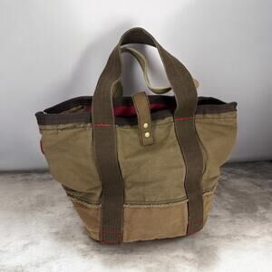 GAP x Red Tote Bag Unisex Brown Tan Canvas Utility Workwear Vintage Look Grunge